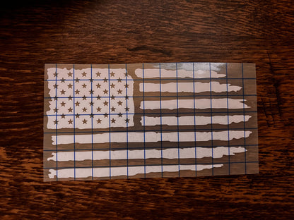 Tattered American Flag Decal for Vehicles - Includes Left and Right Side
